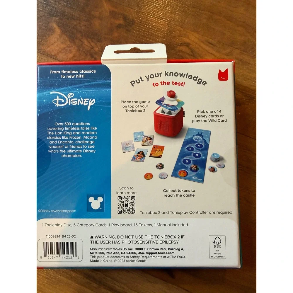 Tonies Disney Quiz Kingdom Tonieplay Game Kids OS White New Educational Trivia